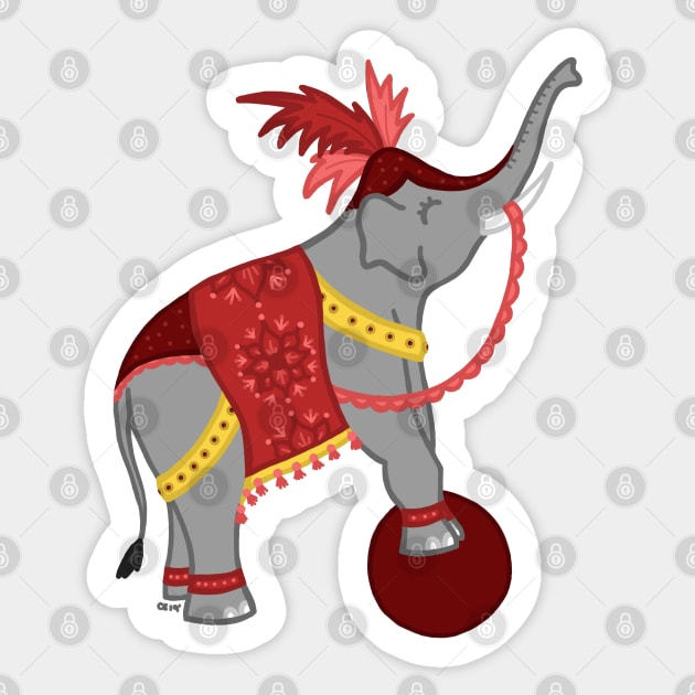 Circus Elephant Sticker by cenglishdesigns